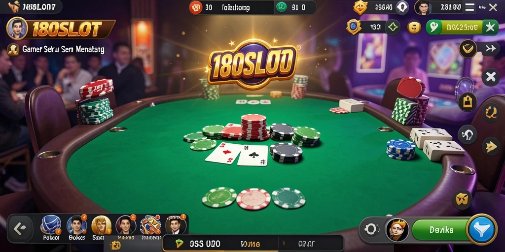 Tampilan gameplay menarik di 180SLOT yang menunjukkan serunya bermain poker.