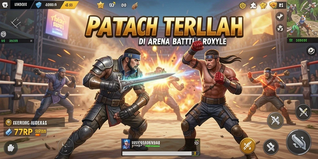 Tangkapan layar gameplay 77RP menunjukkan momen mendebarkan pertempuran Battle Royale.