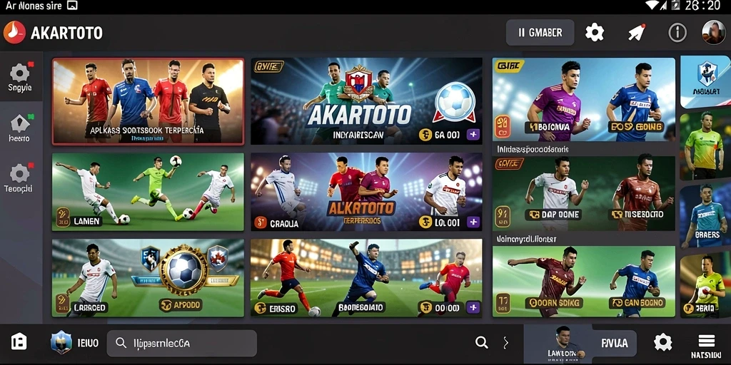 Tampilan gameplay AKARTOTO dengan fitur taruhan olahraga.