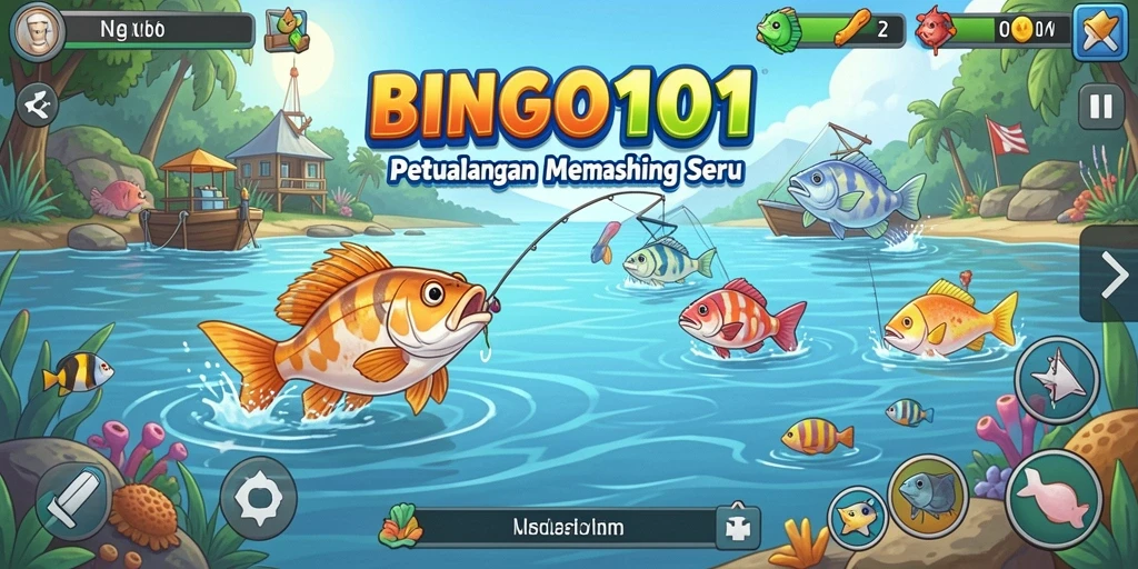 Tampilan gameplay memancing yang mendebarkan di BINGO101.
