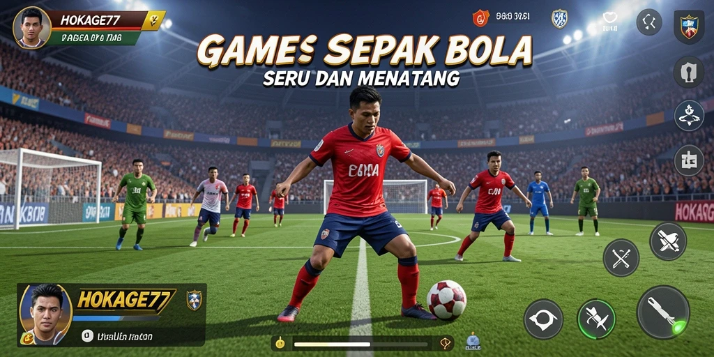 Tampilan gameplay <strong>HOKAGE77</strong> yang menegangkan saat pertandingan sepak bola.