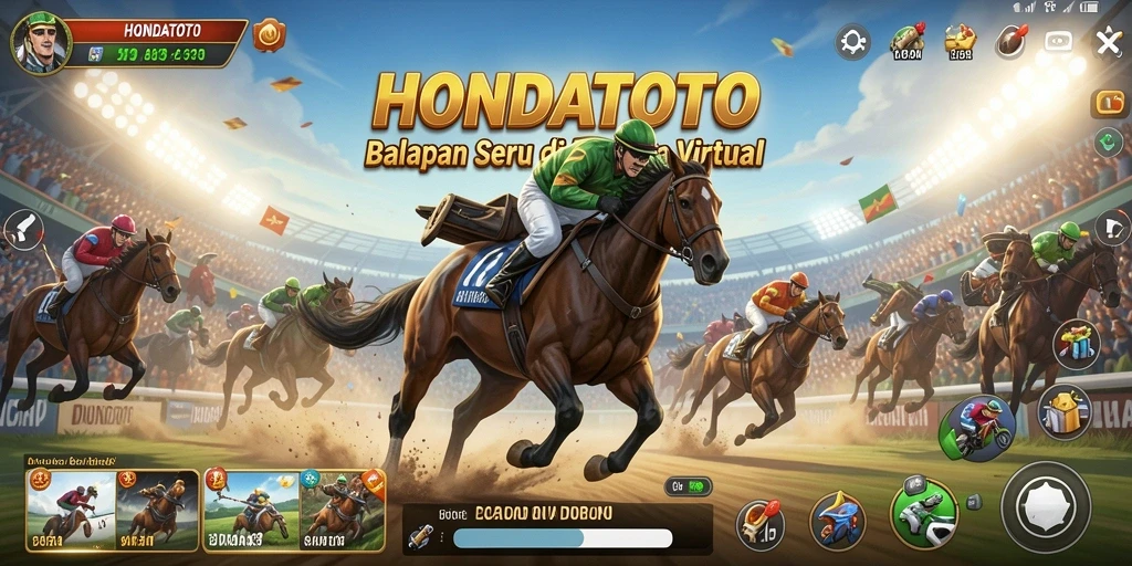 Screenshot gameplay HONDATOTO menampilkan aksi balapan yang mendebarkan.