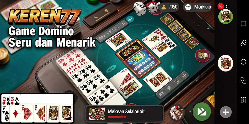 Tampilan gameplay Domino yang menarik dan interaktif di KEREN77.
