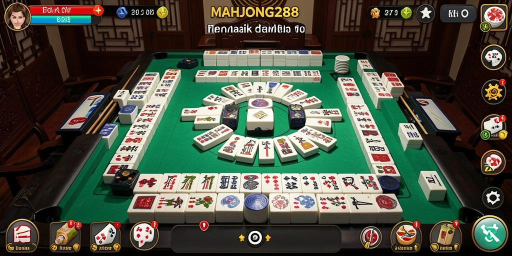 Tampilan gameplay seru di MAHJONG288, nikmati permainan domino yang menarik.
