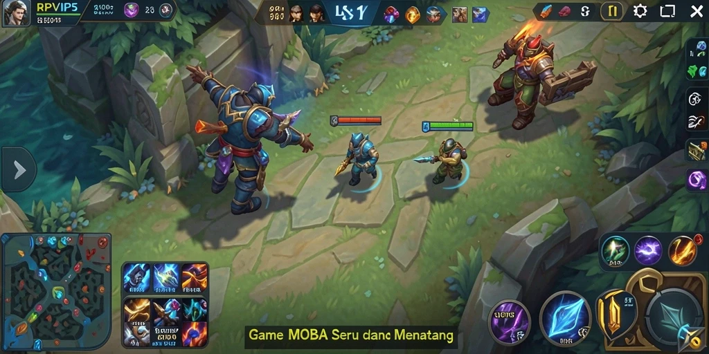 Tangkapan layar RPVIP5 menampilkan aksi pertarungan seru dalam gameplay MOBA.