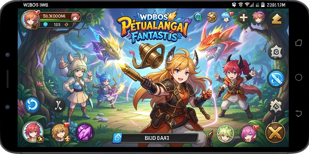 Tampilan gameplay menakjubkan dengan karakter anime yang dinamis.